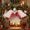 Winter Theme Party Supplies Fabric Angel Hanging Ornament Christmas Tree Decor Polka Dot Classroom Favors Ornament for Window Mantel Home