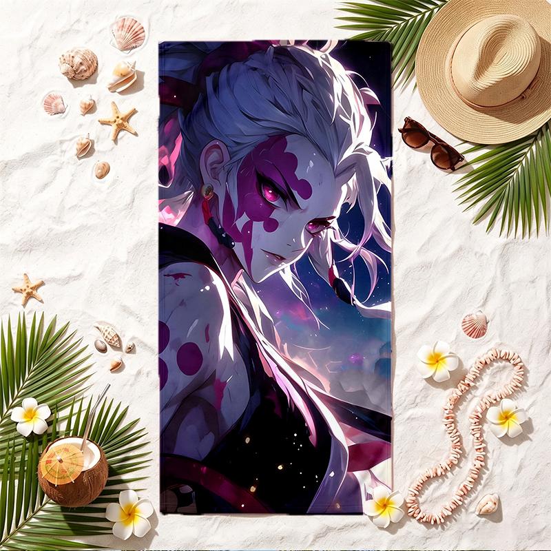 Demon Slayer Soft Beach Towel Stylish Beach Pool Towel for Summer Seaside Vacation Travel