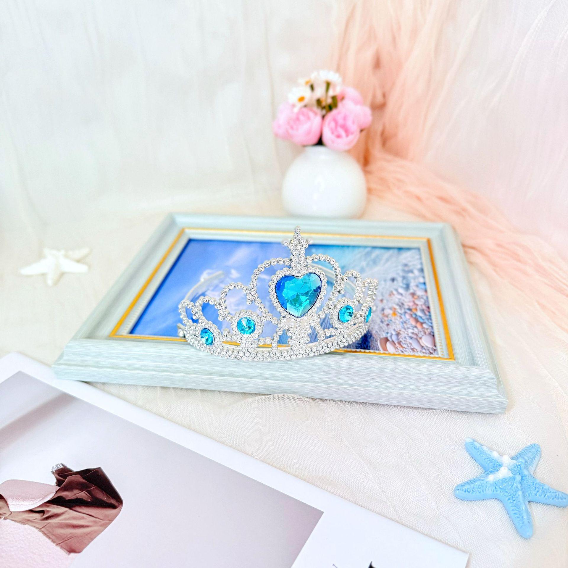 Elsa Princess Frozen Hair Accessories Set: Children s Crown, Magic Wand, and Cartoon Headband.