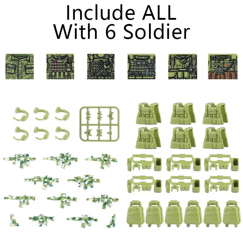 City SWAT Ghost Commando Figures Special Forces Building Blocks Modern Army Soldier Police Military Weapon Bricks Toys For Kids