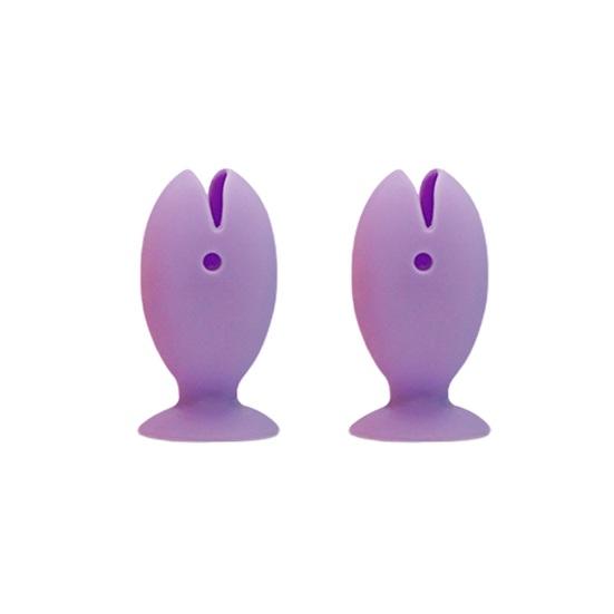 2 Piezas Soporte para Cepillo de Dientes Forma de Pez con Ventosa Fuerte Soporte para Cepillo de Dientes Silicona Suave Drenaje Rápido Organizador de Baño