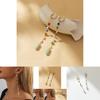Unique Geometric Natural Stone Earrings With Colorful Chain Details Perfect For Street Style
