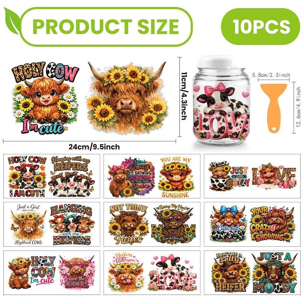 10Pcs PVC DIY Heat Transfer Paper for UV Sublimation Cup Cattle 240x110mm
