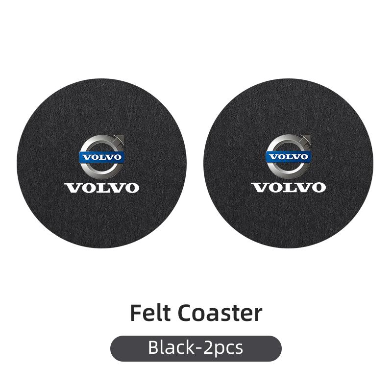 cujgl8 2PCS Car Felt Material Coasters Water Cup Holder Mat Trimmmable For Volvo AWD C30 C70 S60 S80 V60 V70 V90 XC40 XC60 XC70 XC90