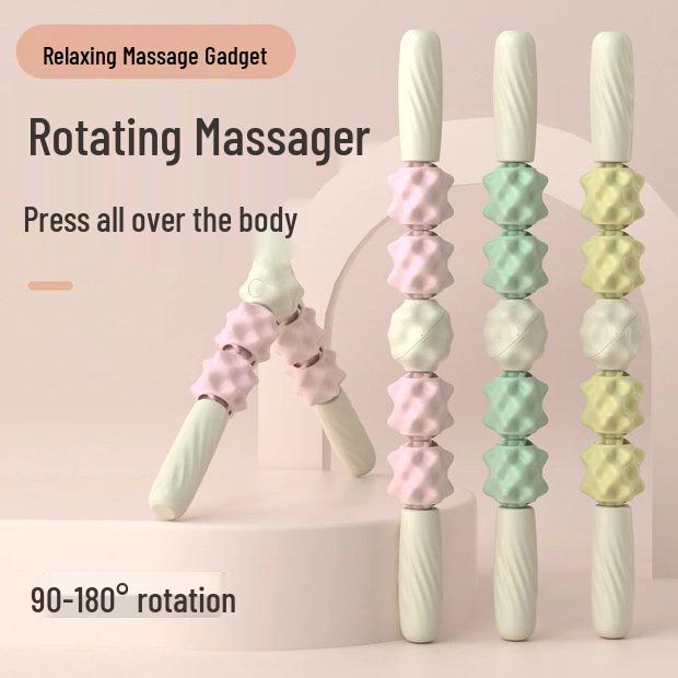 

Вращающийся массажный ролик для мышц ног: Инструмент для похудения и релаксации для йоги Monet Pink 90-180° Rotating Stick