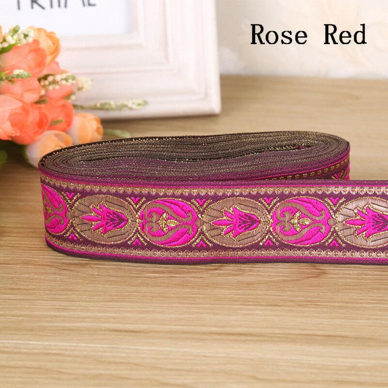 

7M винтажная этническая цветочная вышитая жаккардовая лента отделка для штор домашний текстиль одежда кружевная отделка аксессуар