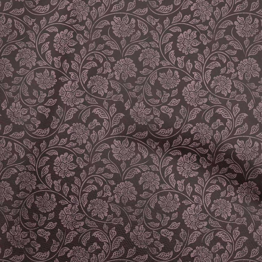 oneOone Cotton Flex Brown Fabric Asian Batik Floral Fabric For Sewing Printed Craft Fabric By The Yard 40 Inch