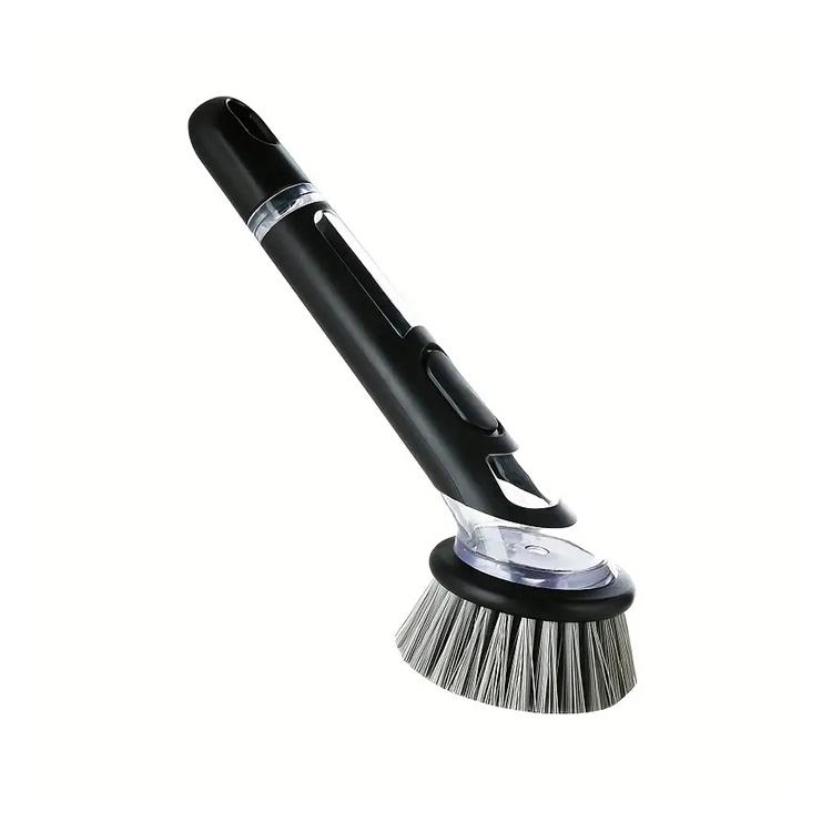 Automatic Liquid Filling Eco-Friendly Reusable High-Efficiency Pot Brush Multifunctional Long Handle (23.5cm) for Kitchen серый