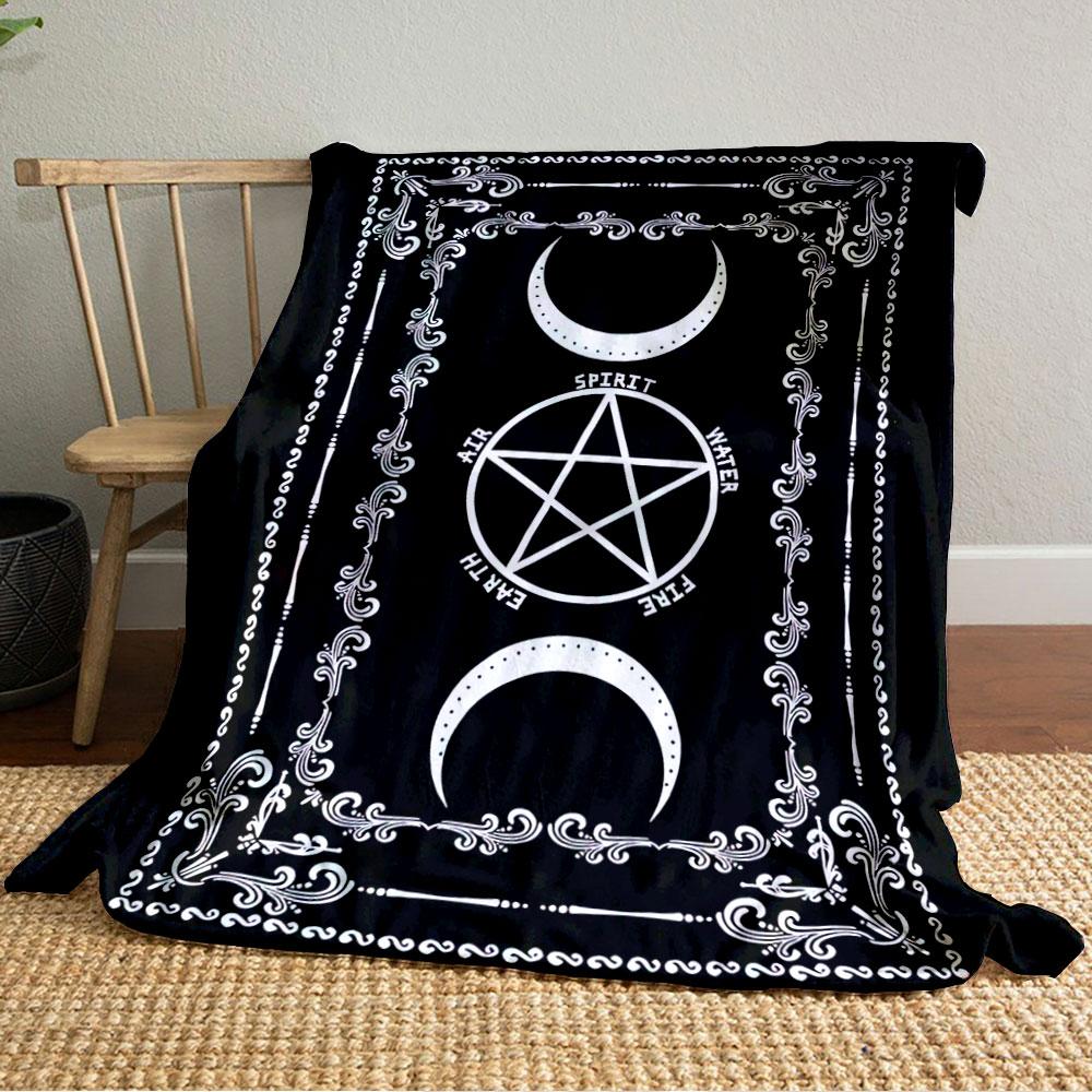 Pentagram & Moon Blanket for all seasons blanket lunch break throw gift