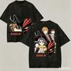 2026 Bleach Ichigo Rukia Renji Bankai Two Side Vintage Washed Anime Graphic T-Shirt Unisex Oversized Y2K Streetwear Cotton Tee