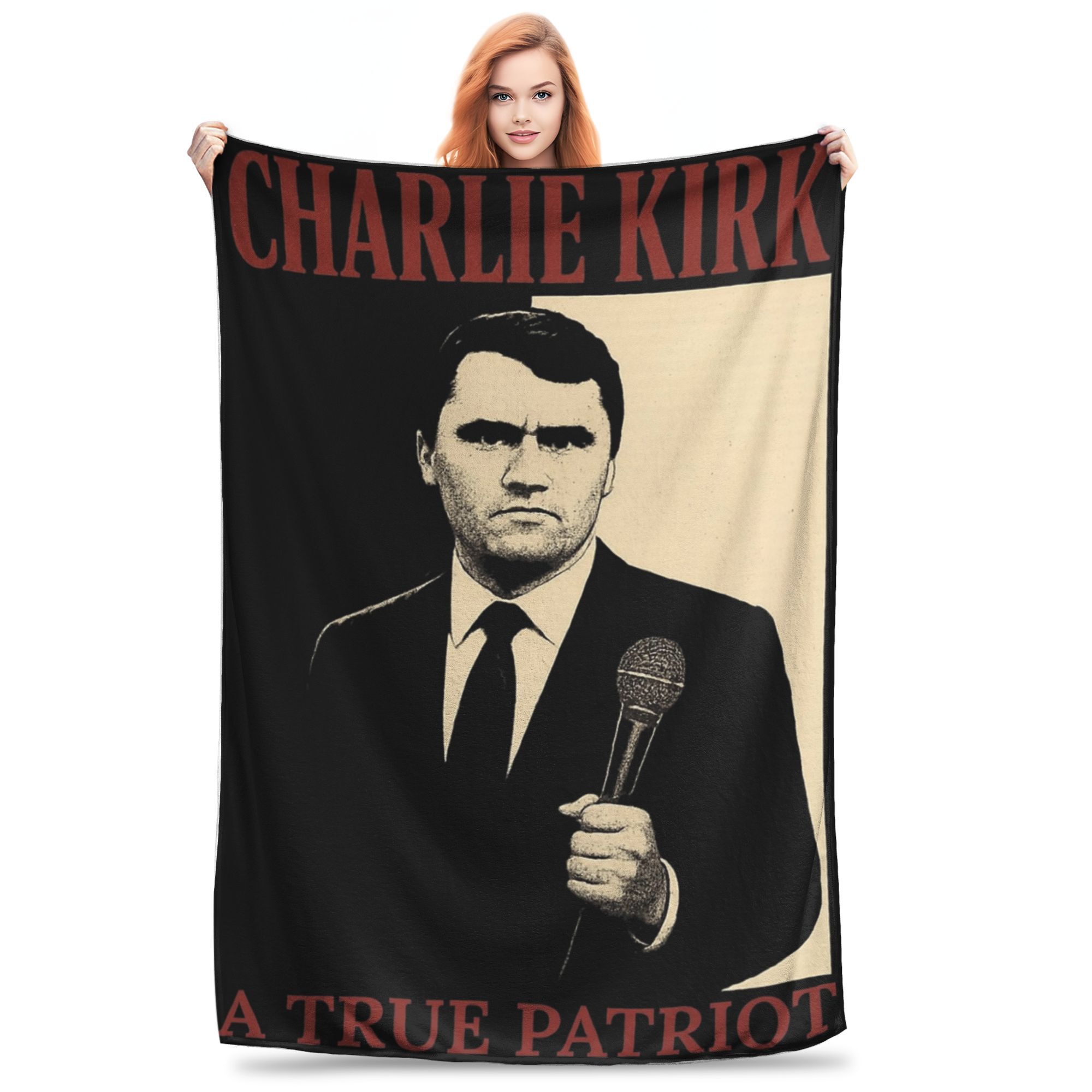

Charlie Kirk 1993 2025 A true Patriot Blanket Multiple Sizes Super Soft Cozy Throw Blankets for Sofa Couch and Bed 75x90cm