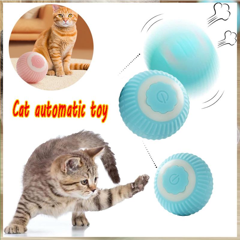 Elektrisches Automatisches Katzenspielzeug Haustier Katze Interaktives Spielzeug Automatischer Hüpfball USB-Ladeballspielzeug für Katze Kleine Hunde