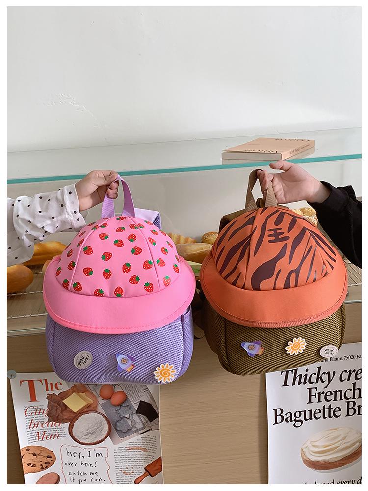 2025 Cute Cartoon Fruit Hat Kindergarten Backpack for Boys & Girls
