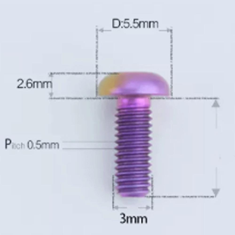 Multiple Color M3 x 6 8 10 12 15mm GR5 Titanium Alloy A2 T25 Torx Button Head D5.5mm Screw Bolt For Road bike