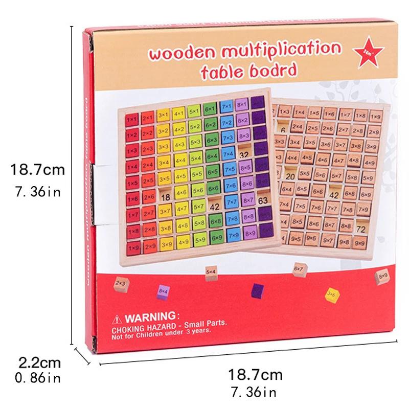 Montessori Educational Wooden Math Toys For Kids Children Baby Toys 99 Multiplication Table Math Arithmetic Teaching Aids