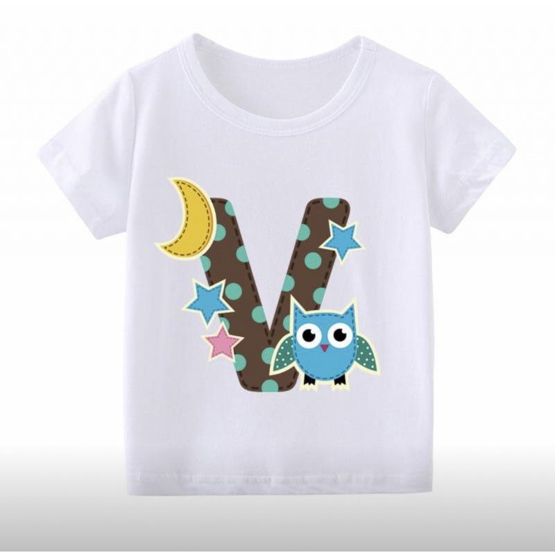 26 English Alphabet Cartoon Printed T-Shirt Children'S Jacket