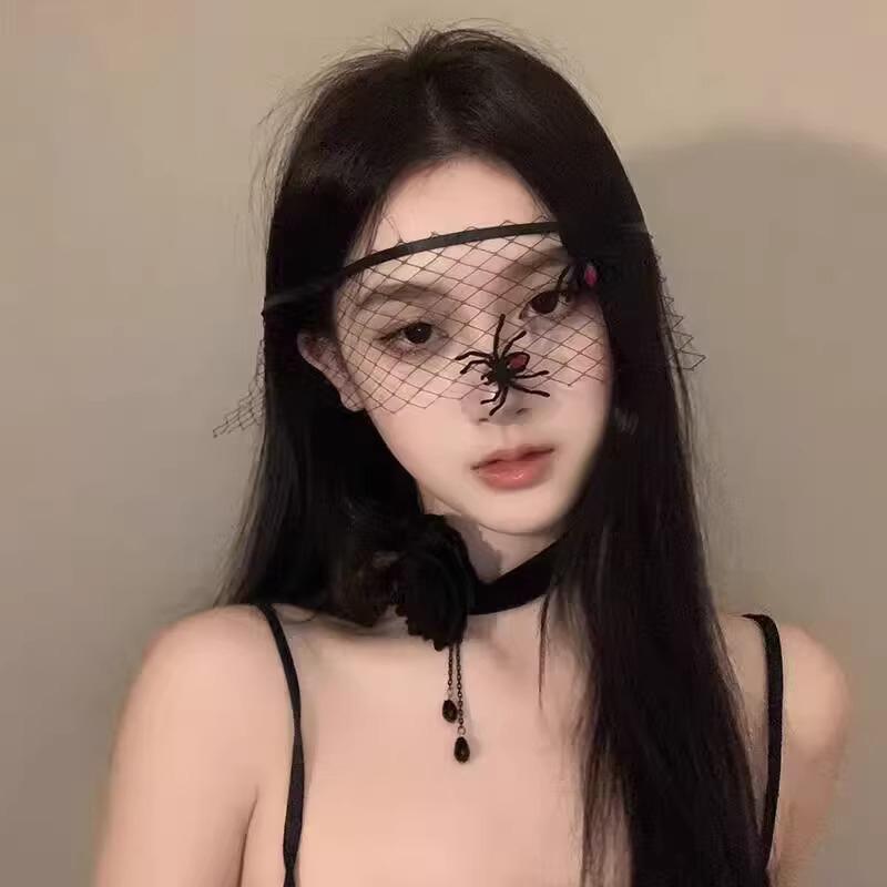 Retro Lace Princess Half Face Mask For Women Vintage Sexy Flower Tied Mask Gothic Party Accessory Masquerade Costume Prop