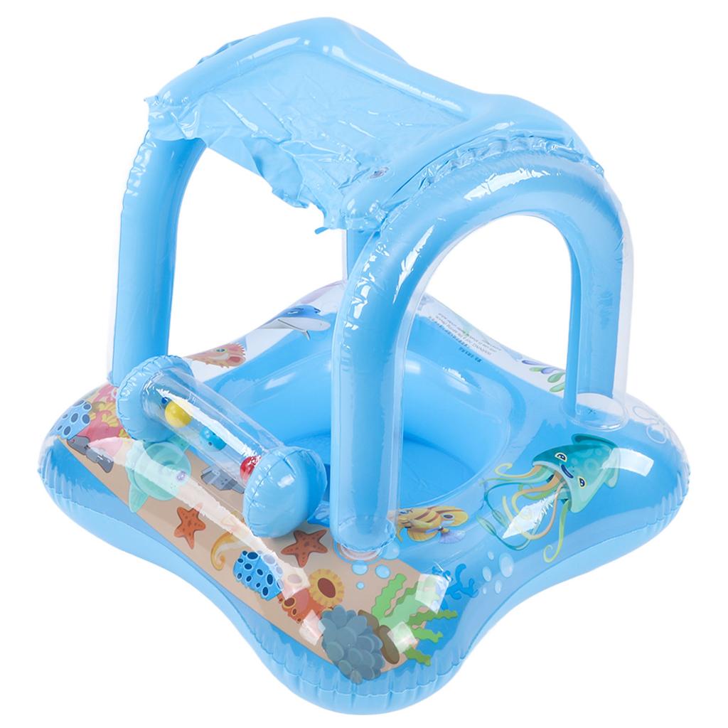 Baby Pool   Sunshade Swim   Infants Seat Boat Inflatable Toy with Awning Handle Small