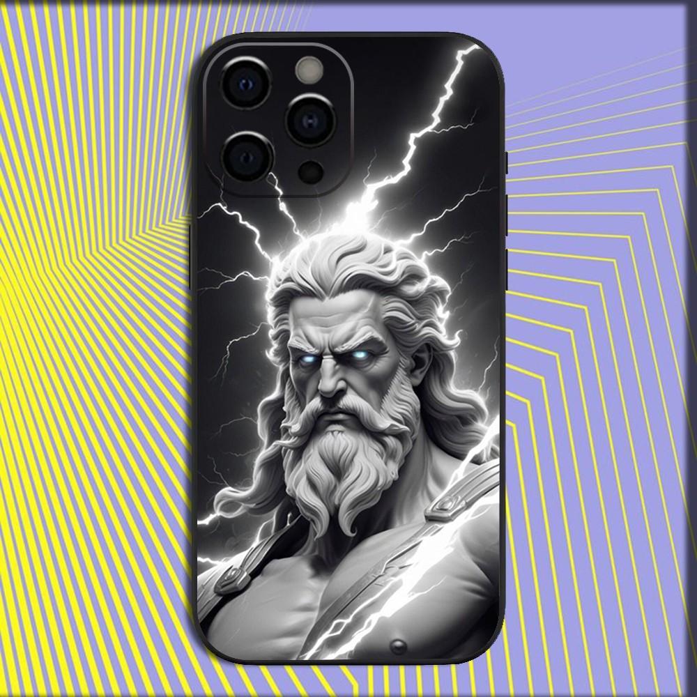 Greek God Statue Face Zeus Phone Case For iPhone 16,15,14,13,12,11,Pro,X,XS,Max,XR,Plus,Mini Soft Black Cover iPhone16