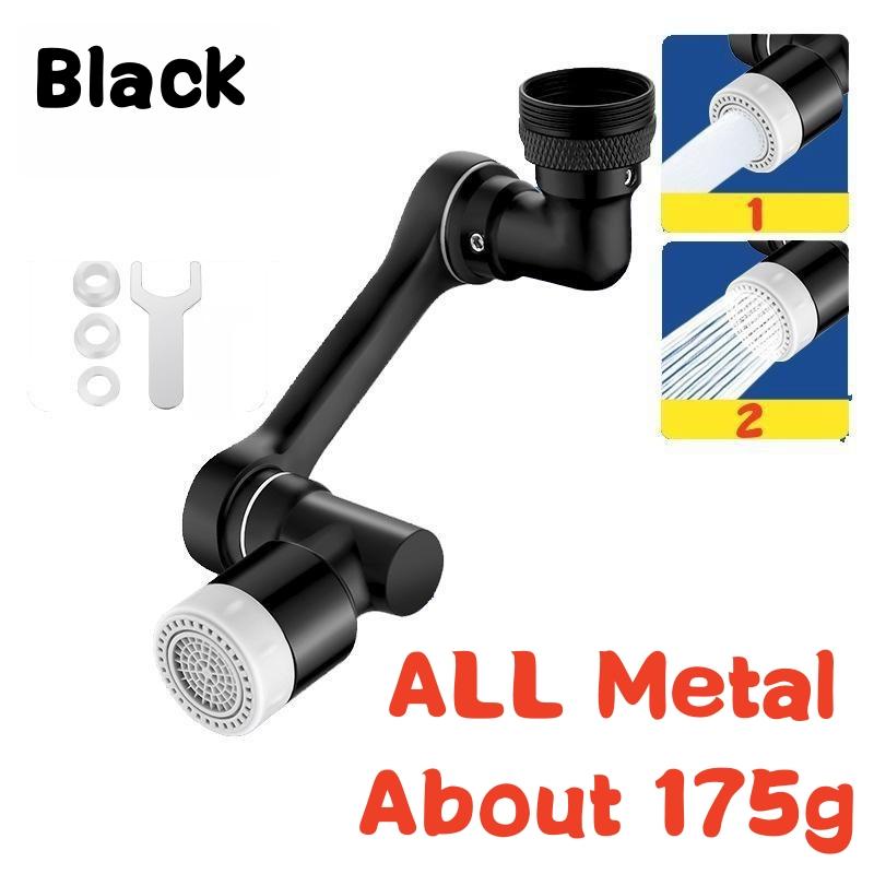 Universal-Wasserhahnverlängerung aus Kupfermetall mit 1080 ° Drehung und Dual-Mode-Sprühkopf, Bubbler-Spritzbelüfter für Küchenroboter-Armhahn