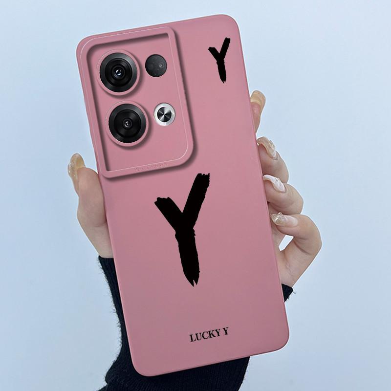For OPPO Reno 8 Pro 5G Reno8 Reno8 Pro Plus Shockproof Phone Case Lucky Initial Letter Casing Silicone Soft Matte Back Cover