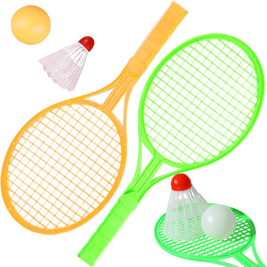 2pcs Mini Badminton Racket & 1pc Badminton 1pc Table Tennis Two Person Interactive Universal Sports Game Birthday Gifts
