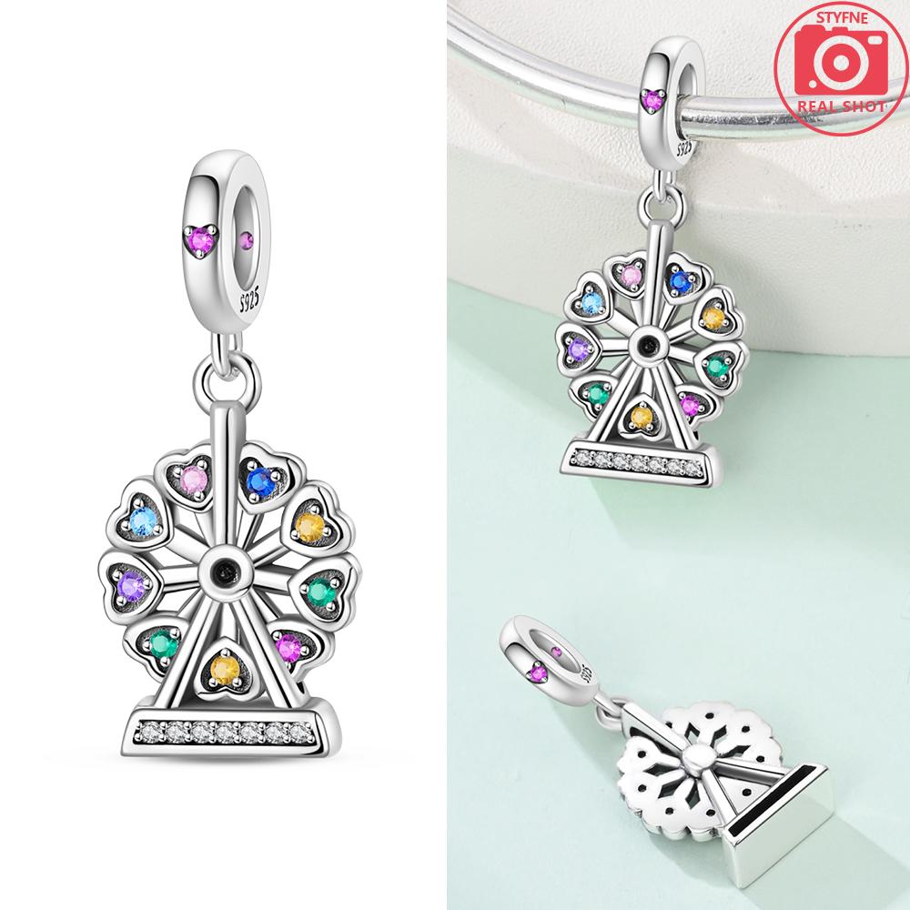 Color Trunk Heart Shape Bow Pink Charms Beads Fit Original Bracelets Copper Fine Diy Birthday Women Jewelry Gift