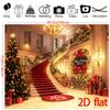 2D flat 1 Christmas luxurious hall polyester background fabric, magnificent staircase, suitable for Christmas home decoration