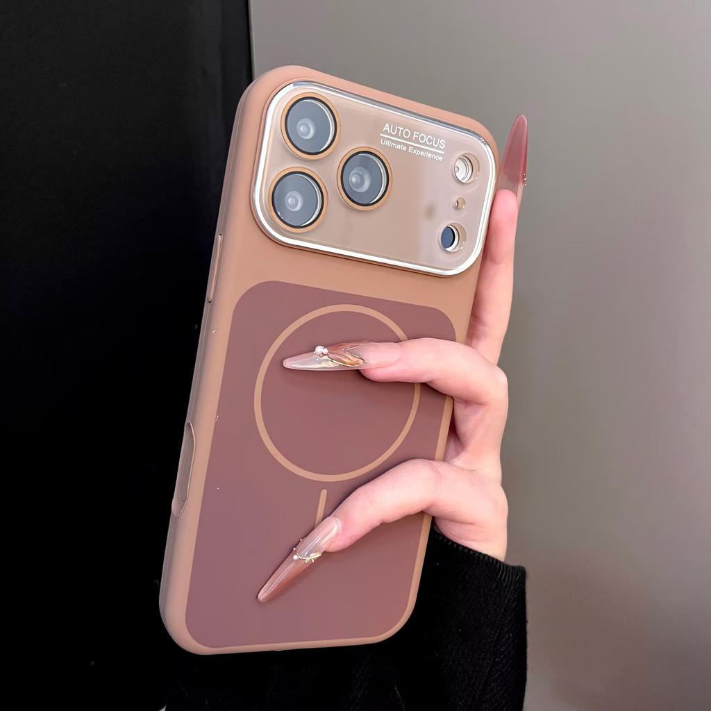 Original Liquid Silicone Matte For Magsafe Charge Phone Case for iPhone 17 Pro 16 15 Pro Max Crystal Lens Protectio Cover