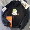 Raccoon Study Sleeping Graphic Hoodies Kawaii Cartoon Printing Girls Sweatshirts Long Sleeve Women Men Pullovers Hooded