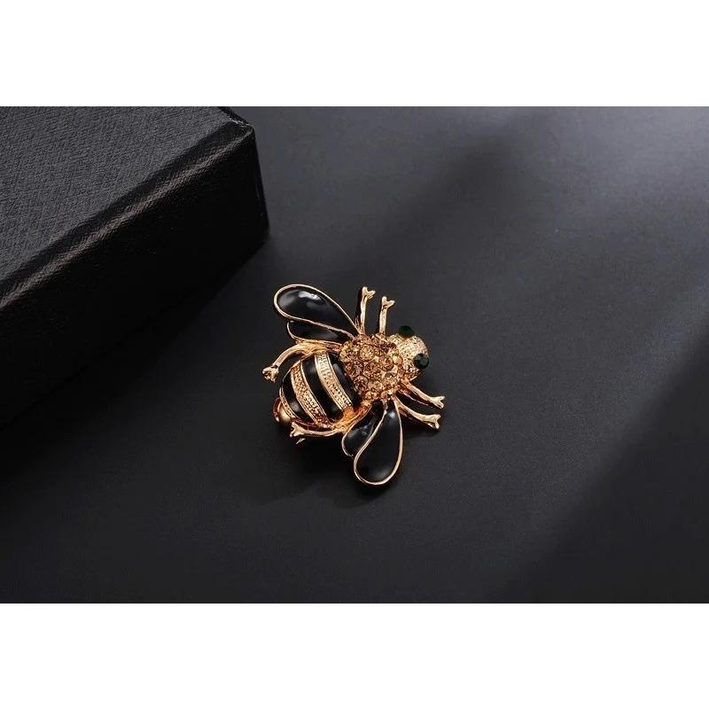 Винтажная хрустальная брошь в виде пчелы — фото 9