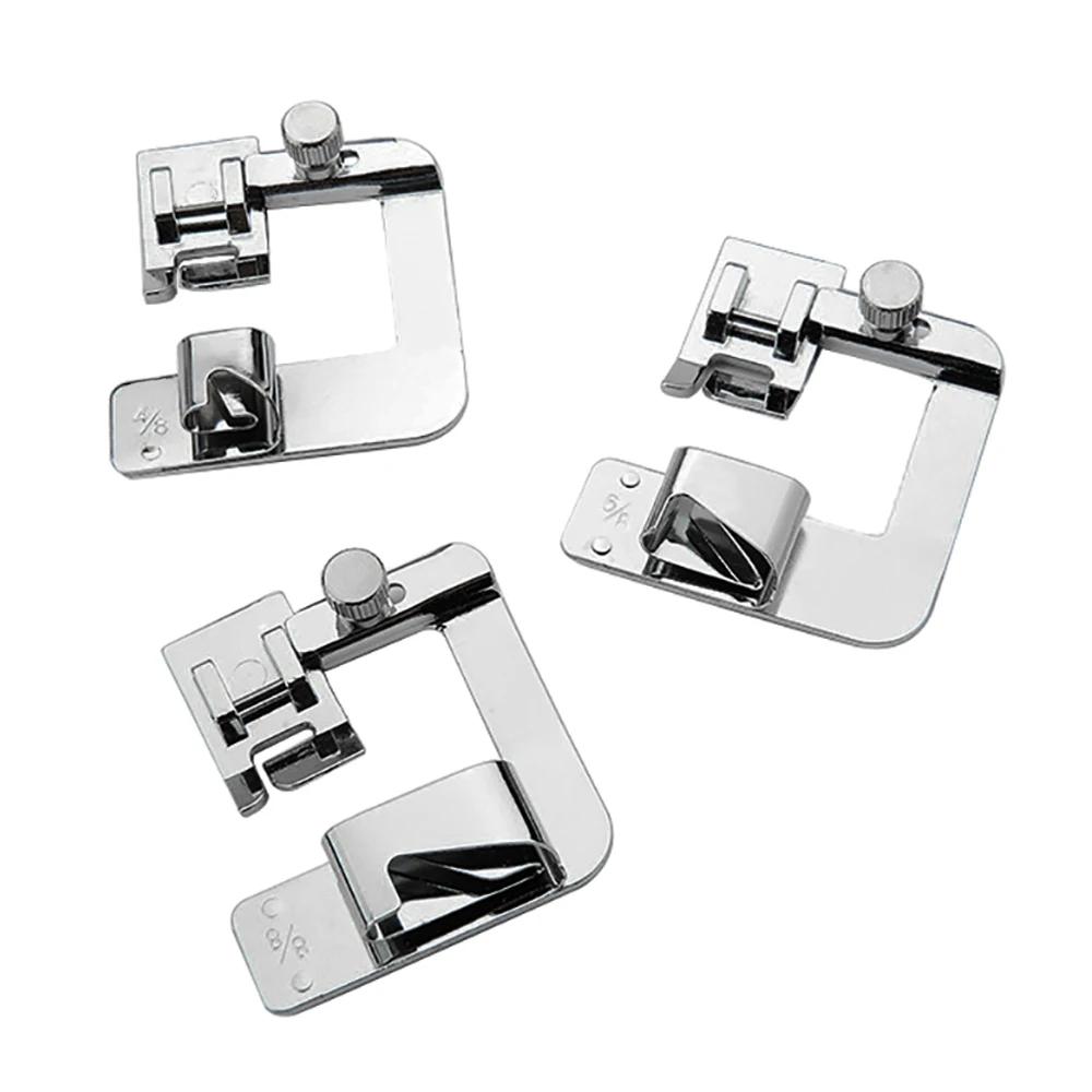 3pcs Sewing Machine Accessories Domestic Sewing Machine Foot Narrow Rolled Hem Sewing Machine Presser Foot Household Sewing Tool