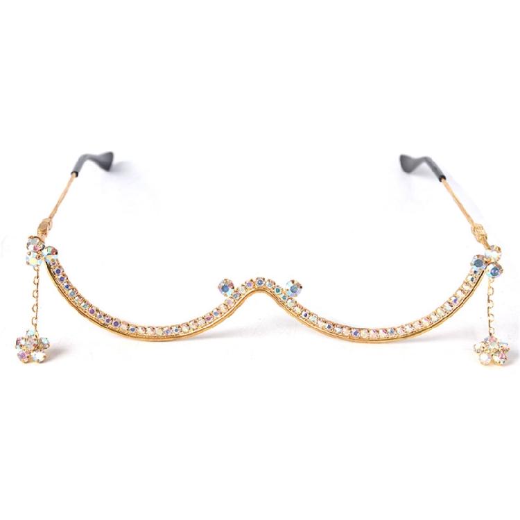 Modern Eyeglass Frame Sparkling Rhinestones Embellishments Practical Metal For Enhancing Style And Everyday Wear