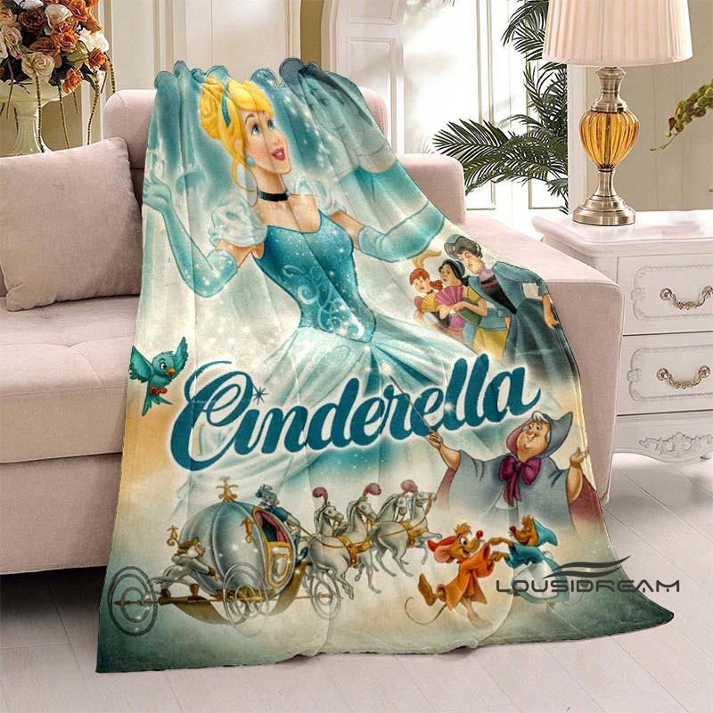 Disney Cinderella Princess Flannel Blanket Fluffy and Comfortable Adult Nap Blanket Soft Bedding Sofa Blanket Party Home Dec