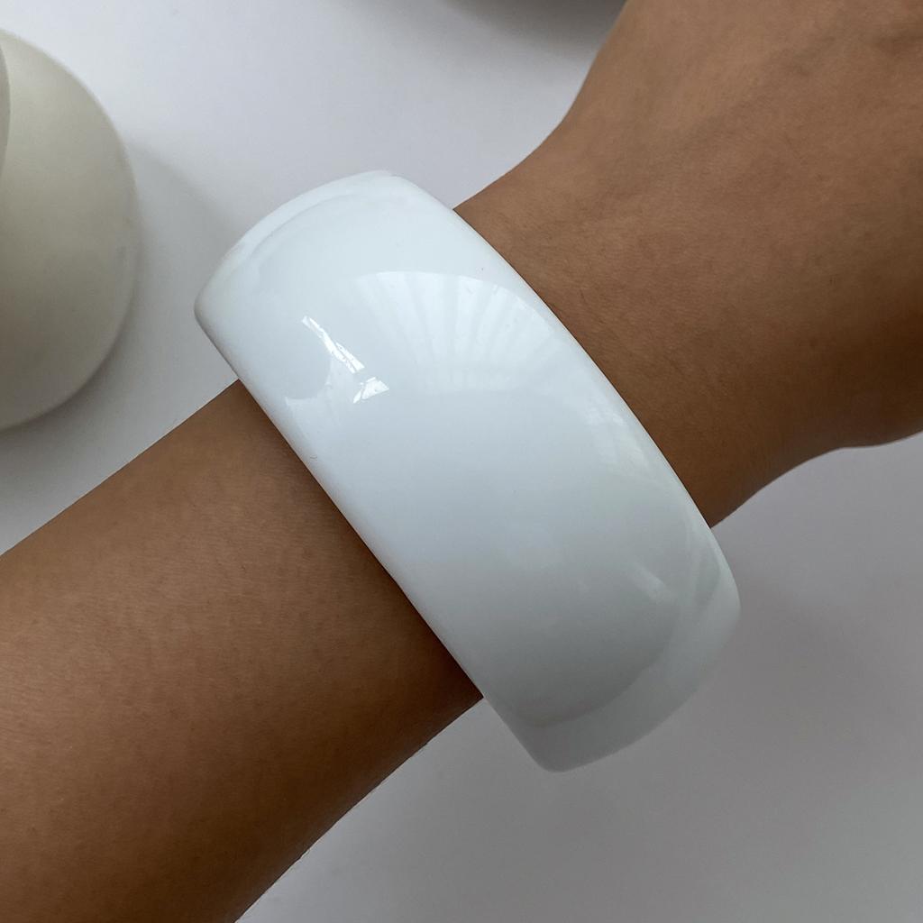 Design Sense Marble Texture Acrylic Wide Bracelet, Exaggerated Irregular Smudge Resin Bracelet