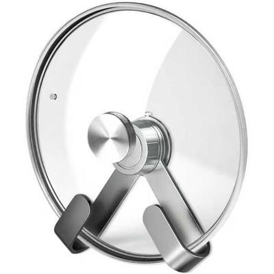 Adjustable Pot Lid Rack with Suction Cup, Wall-mounted Rotating Kitchen Organizer for LIDS, Cutting Boards, Cabinets