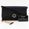 Chanel Matelasse Shoulder Bag Vintage Black Satin/Rhinestone Women Used