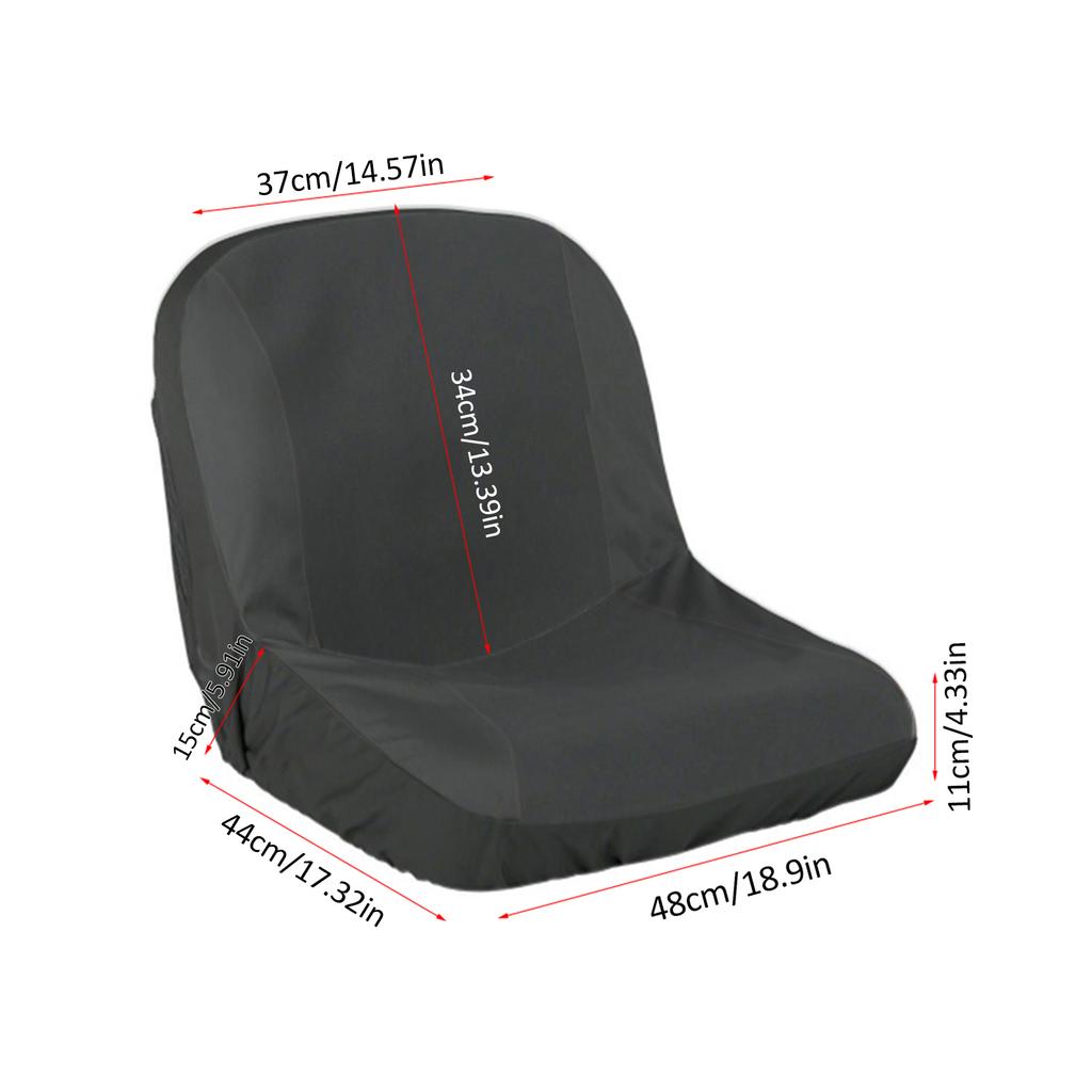 Riding Lawn Mower Seat Cover, Waterproof Tractor Seat Cover with 2 Storage Pockets, Medium, Black