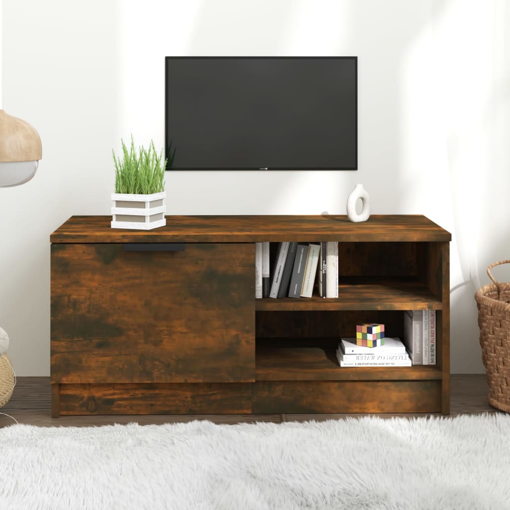 TV Cabinet Smoked Oak 80 x 35 x 36.5 cm Engineered Wood