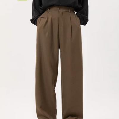 Men's Wear Spring Casual Pants Loose Straight Korean Fashion Simple Solid Color Male Trousers