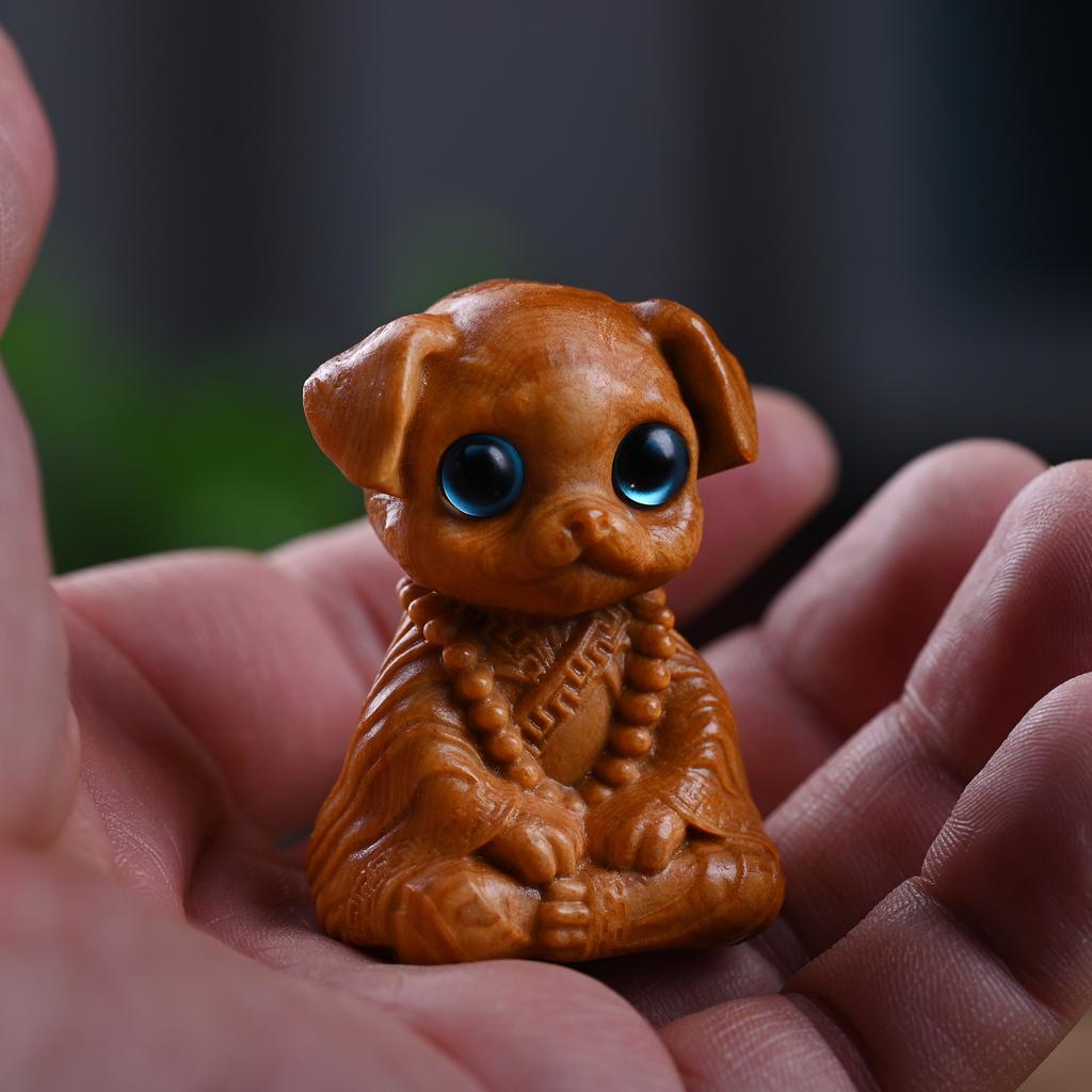 Cliff Cypress Carving New Seated Zen Style Cartoon Zodiac Snake Horse Monkey Dragon Statue Cute Creative Home Desktop Ornament