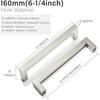 4 Pack Matte Black Cabinet Pulls Stainless Steel Kitchen Cabinet Handles - Square Dresser Handles Drawer Pulls Silver Black