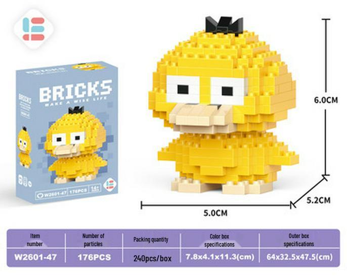 Cartoon Figurine Compatible Lego Bricks: Educational Micro Bricks Assemble Toy for Children
