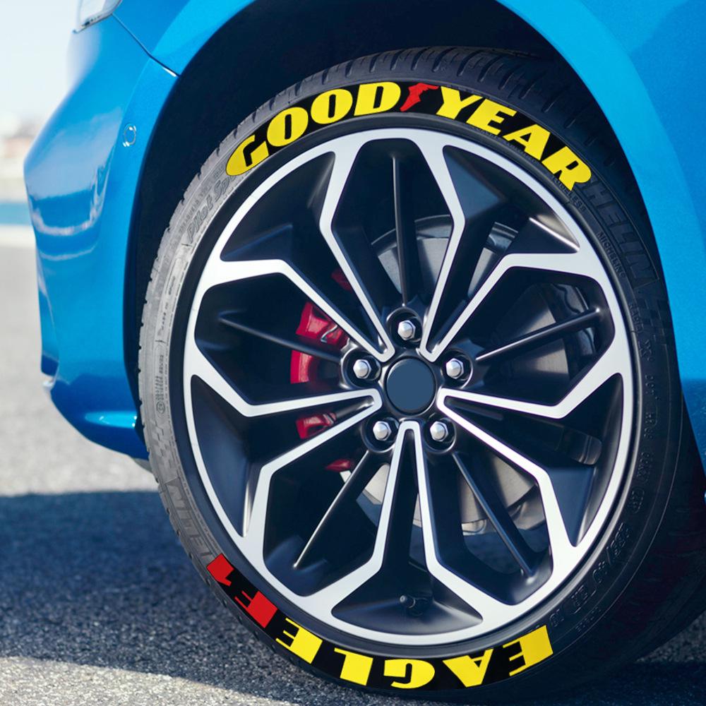 One-Piece Reflective 3D PVC Tire Letter Sticker - Personalized Car Modification