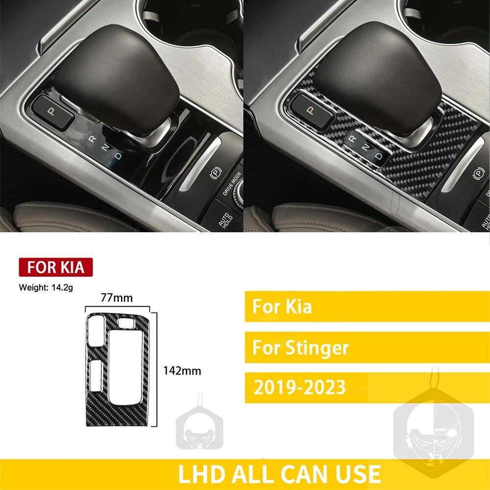 For Kia Stinger 2022 2023 Accessorie Carbon Car Interior Gear Shift Frame Trim Sticker Decoration