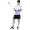 Li Ning Sports Comfortable Training Fitness Logo Short Sleeve Badminton Shirt Men Tops Deep-Navy-Blue AAYT537-1