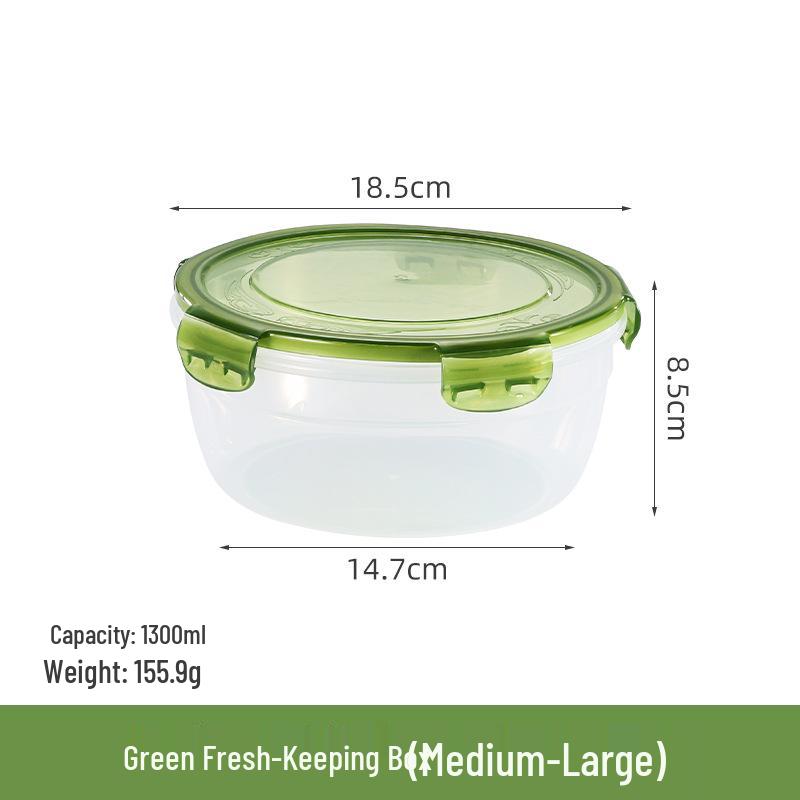 Round Microwave-Safe Food Storage Containers - Fresh-Keeping, Food Grade, Sealed Boxes for Kitchen & Refrigerator