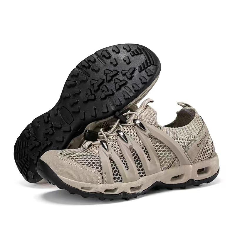 

Foreign trade large size men s and women s creek walking shoes outdoor hiking shoes spring and summer fly-woven mesh hollow breathable hole wading 36