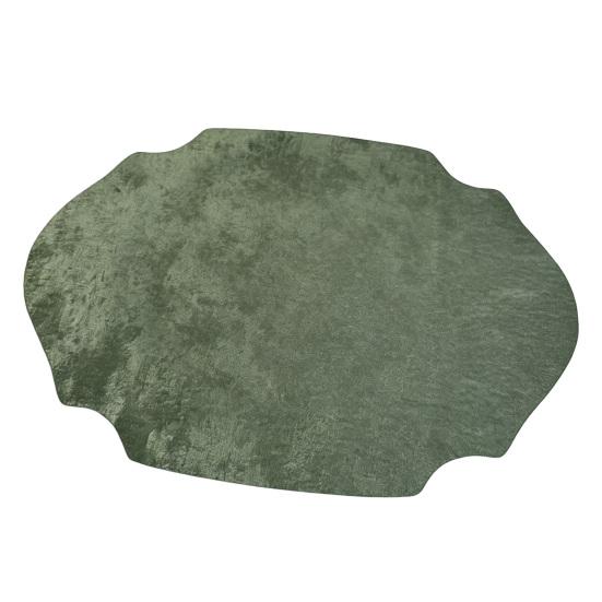 Retro Irregular Oval Placemat, Heat Resistant Non-Slip Dining Placemat, Elegant Artificial Leather Table Protector Mat for Home Dining Table A
