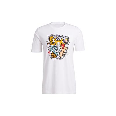 Don 3 Nyc Cartoon Print Basketball Short Sleeve T-Shirt Men Tops White GT0224